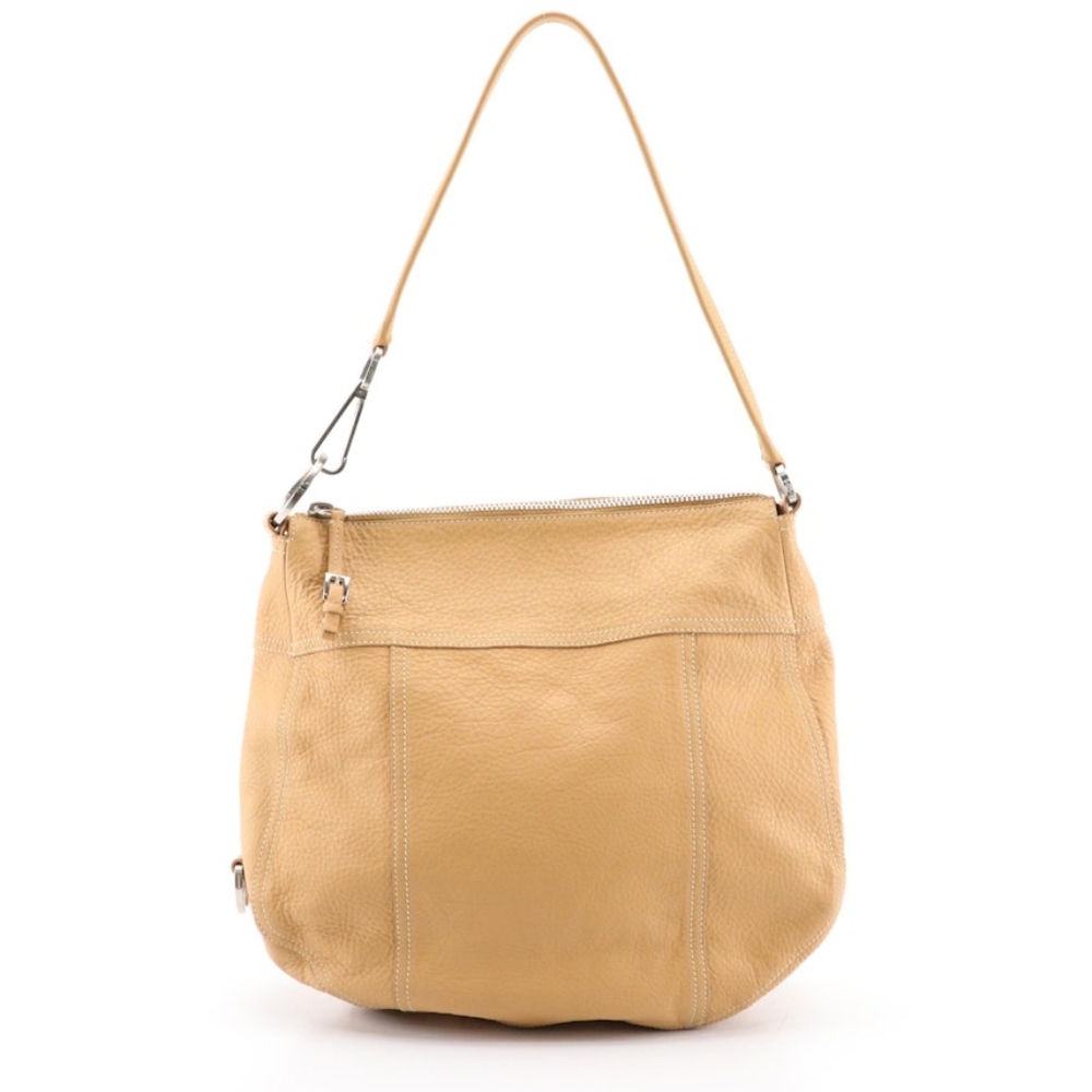 Authentic Prada 2-way Camel Tan Vitello Daino Grained Leather Shoulder Hobo Bag